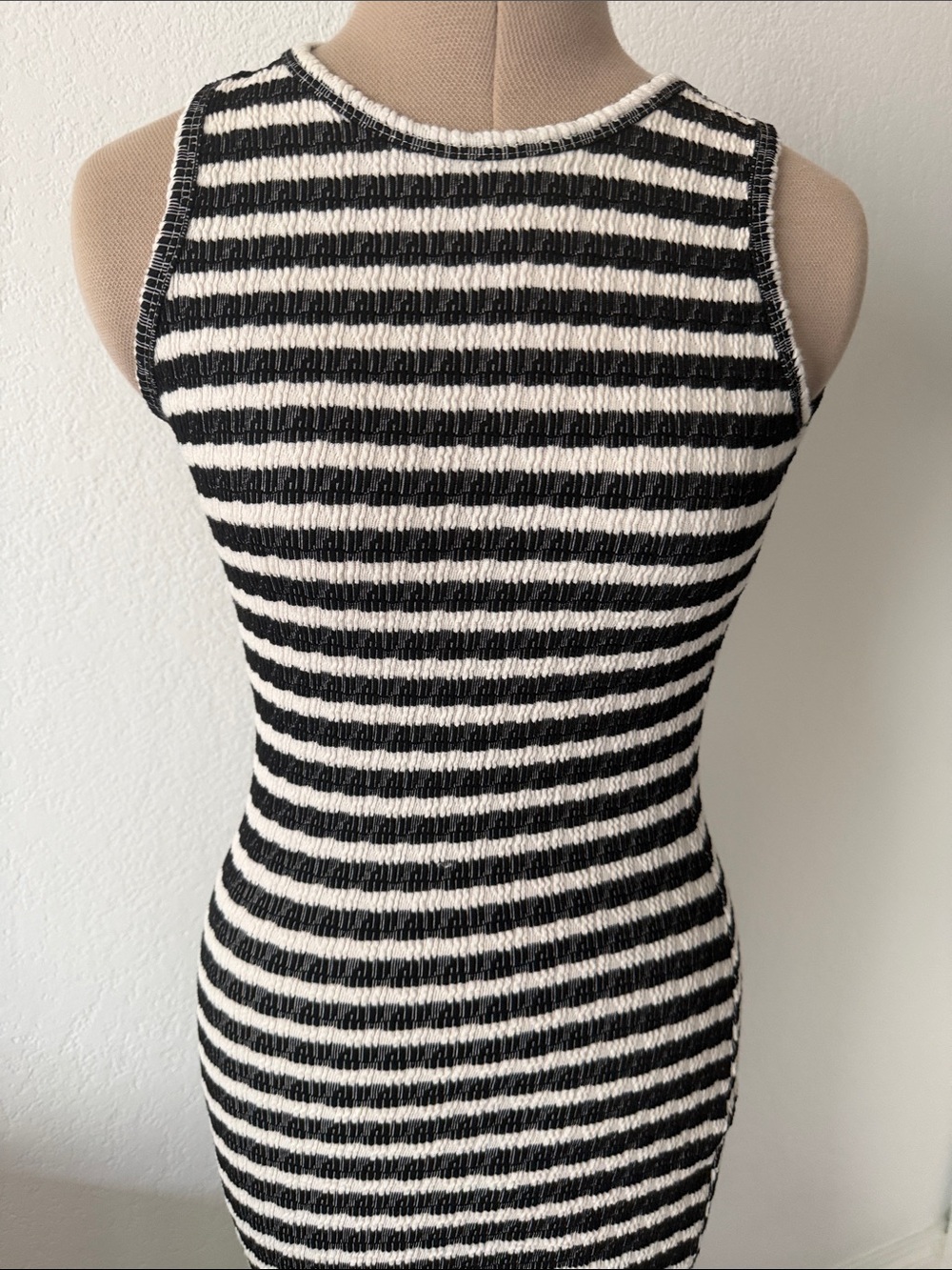 See You Monday Black and White Striped Sleeveless Maxi Dress - Picture 2 of 7